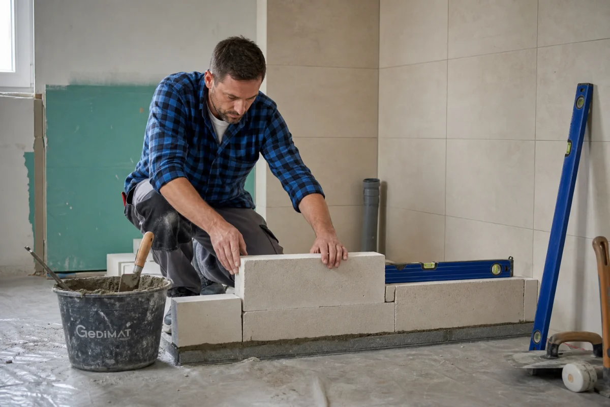 surélever un receveur de douche