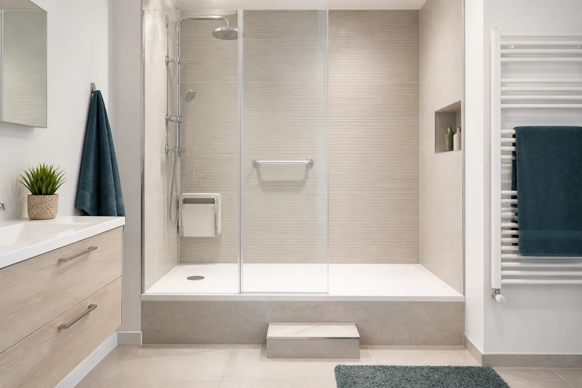 Installer une douche accessible dans une salle de bains fonctionnelle